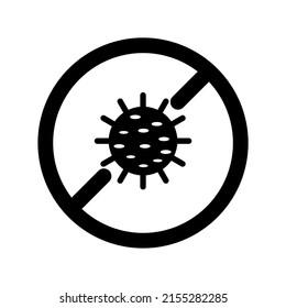 Antibacterial and antiviral defense. Germs and microbe icon. Vector illustrations, in black and white color. Simple and isolated style on a blank background.