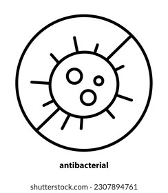 Defensa antibacteriana y antiviral. Icono de protección antibacteriana. Icono de gérmenes y microbios. Icono de virus, bacterias, gérmenes y microbios. Stroke editable. Ilustración del vector