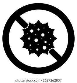 Antibacterial and antiviral defense sign. Germs and microbe icon sign. Vector illustration design.