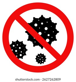 Antibacterial and antiviral defense sign. Germs and microbe icon sign. Vector illustration design.