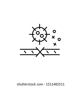 Antibacterial clothes fabric icon. Element of fabric features icon