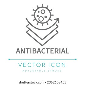 Vektorliniensymbol für antibakterielle Stoffe