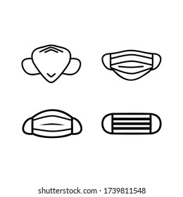 Antibacterial Face Mask set Icon