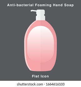 Anti-bacterial Foaming Hand Soap. Hand sanitizer. Alcohol-based hand rub. Rubbing alcohol. soap dispenser. Protection from germs such as coronavirus (Covid-19) icon design