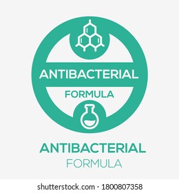 (antibacterial formula) label sign, vector illustration.