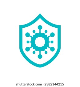 Antibacterial formula shield vector isolated sign for antiseptic cosmetics and medical pharmaceutical products