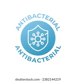 Antibacterial formula shield vector isolated sign for antiseptic cosmetics and medical pharmaceutical products