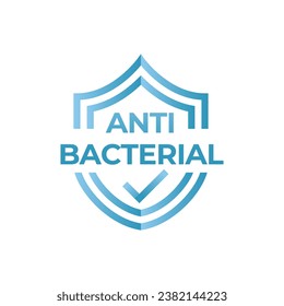 Antibacterial formula shield vector isolated sign for antiseptic cosmetics and medical pharmaceutical products