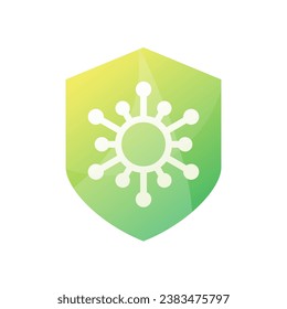 Antibacterial formula shield vector isolated sign for antiseptic cosmetics and medical pharmaceutical products