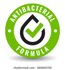 Antibacterial formula vector icon isolated on white background, germ and microbes free