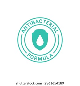 Antibacterial formula vector label, stamp