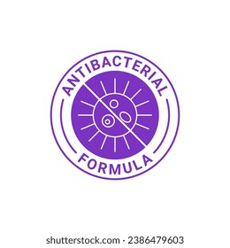 Antibacterial formula vector label, stamp