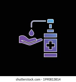 Antibacterial Gel blue gradient vector icon