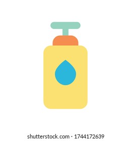 antibacterial gel bottle icon over white background, flat style, vector illustration