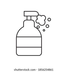 antibacterial gel bottle icon over white background, line style, vector illustration