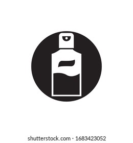 Antibacterial hand sanitizer, disinfection  icon in flat design isolated