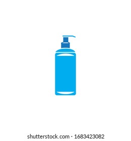 Antibacterial hand sanitizer, disinfection  icon in flat design isolated