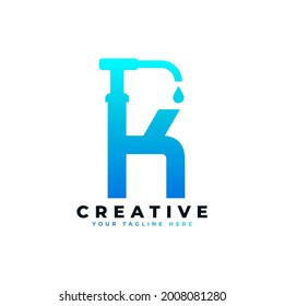 Antibakterielles Handanitizer-Logo. Initialbuchstabe K mit dem Handschanizer-Logo.