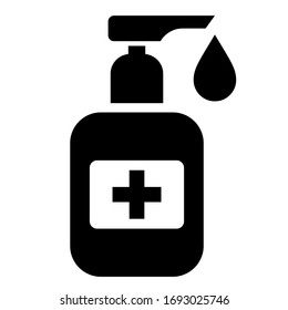 Antibacterial hand soap vector icon isolated on white background