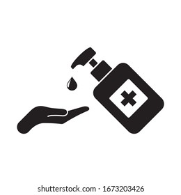 antibacterial hand washing icon design flat vector