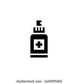Antibacterial icon vector in black flat shape design isolated on white background