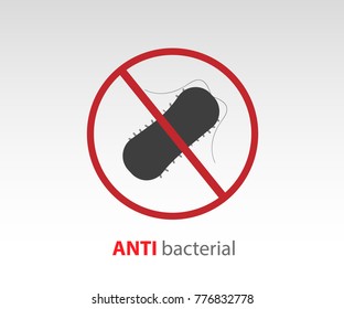 Antibacterial icon vector. No bacteria symbol