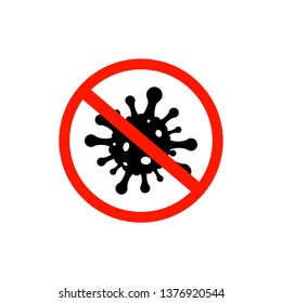 Antibacterial, no bacteria sign, vector icon