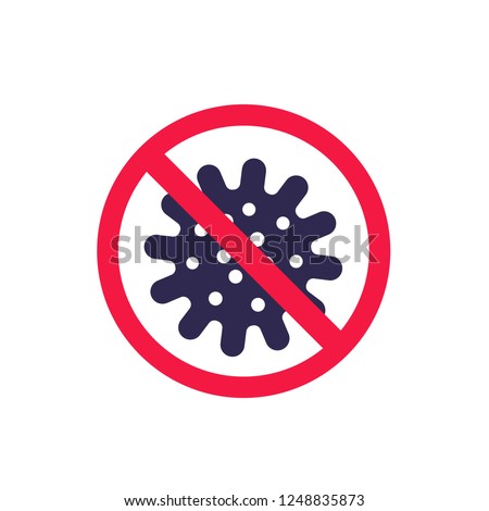 antibacterial, no bacteria sign, vector icon