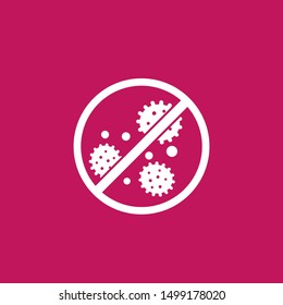 antibacterial, no bacteria vector icon or sign