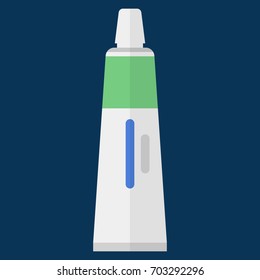 Antibacterial ointment tube vector illustration. Flat style design. Colorful graphics