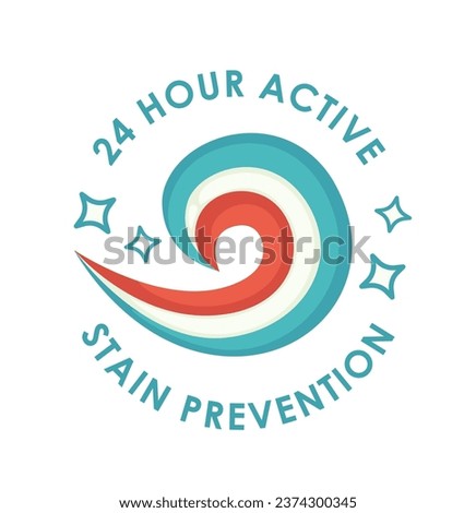 Antibacterial organic toothpaste for protection and prevention of caries periodontal disease, 24 7 fresh breath. Logotype or emblem, isolated logo or label for the package. Vector in flat style