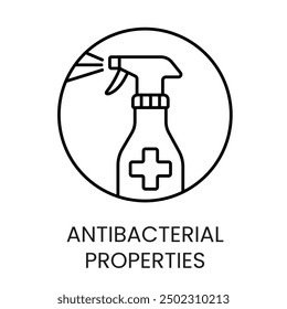 Antibacterial properties line icon vector with editable stroke