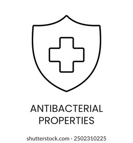 Antibacterial properties line icon vector with editable stroke