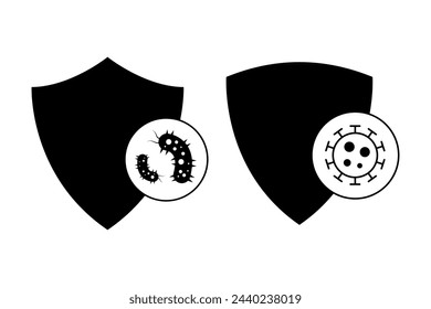 Antibacterial protection icon, template for graphic and web design. vector illustration