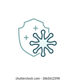 Antibacterial Protection outline vector concept icon or design element