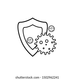 Antibacterial protection vector icon on white background