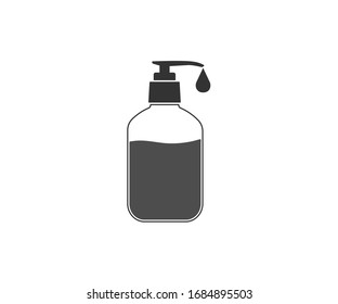 Antibacterial, sanitizer bottle icon. Vector illustration, flat design.