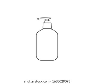 Antibacterial, sanitizer bottle icon. Vector illustration, flat design.