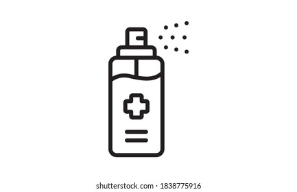 Anti-Bacterial Sanitizer Spray. Spray bottle icon. Alcohol spray. Household Chemicals. Infection control concept, Coronavirus, 2019-nCoV, flu, virus. Flat vector	
