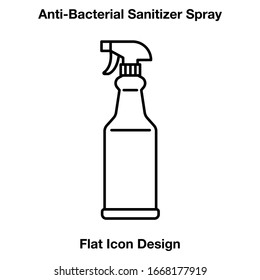 Anti-Bacterial Sanitizer Spray, Hand Sanitizer Dispenser, infection control concept. Sanitizer to prevent colds, virus, Coronavirus, flu. Spray bottle. Flat icon design