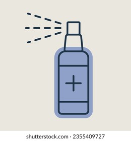 Antibakterieller Sanitisierer Spray, Hand Sanitisierer Vektorsymbol. Coronavirus. Bildsymbol für medizinische Website und Design von Apps, Logo, App, Benutzeroberfläche