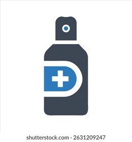 Antibacterial sanitizer spray icon. Vector and glyph