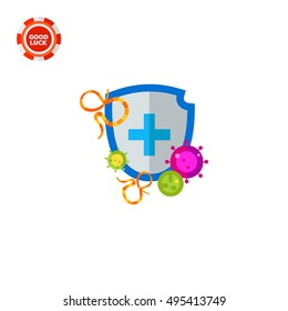 Antibacterial Shield Protection Vector Icon