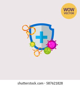 Antibacterial Shield Protection Vector Icon