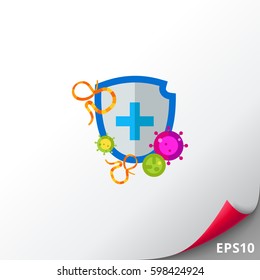 Antibacterial Shield Protection Vector Icon