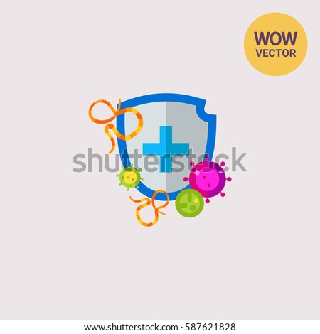 Antibacterial Shield Protection Vector Icon