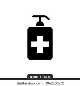 Antibacterial Silhouette icon vector, illustration logo template in trendy style. Suitable for many purposes.