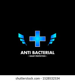 antibacterial and smart protection logo icon for health product