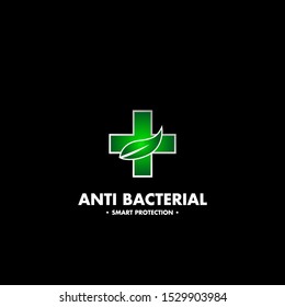 antibacterial and smart protection logo icon for health product