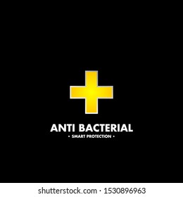 antibacterial and smart protection logo icon for health product
